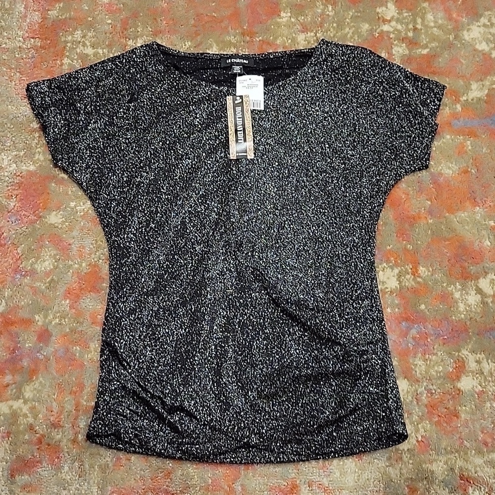 NWT LE CHATEAU Glittery Blouse XS